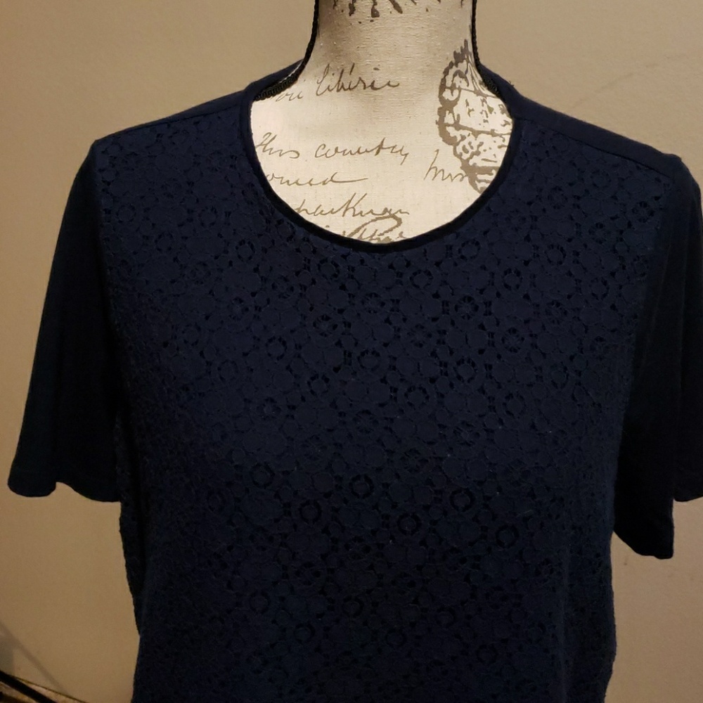 Lauren Ralph Lauren Lace overlay knit top